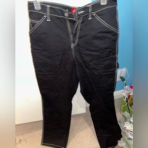 Black Dickies Pants with White Hemming